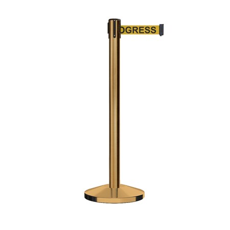 Montour Line Stanchion Belt Barrier Sat.Brass Post 11ft. Clea.Belt ES400-SB-CLEANYB-110